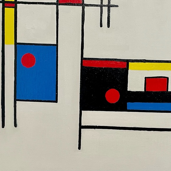 Mid Century Modern abstract acrylic painting on 16x20 canvas board - Picture 4 of 5